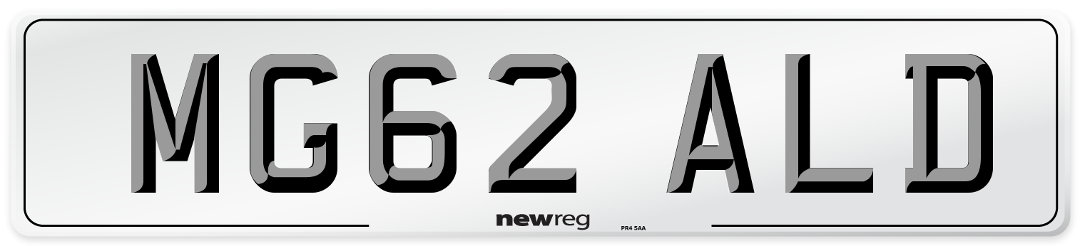 MG62 ALD Number Plate from New Reg